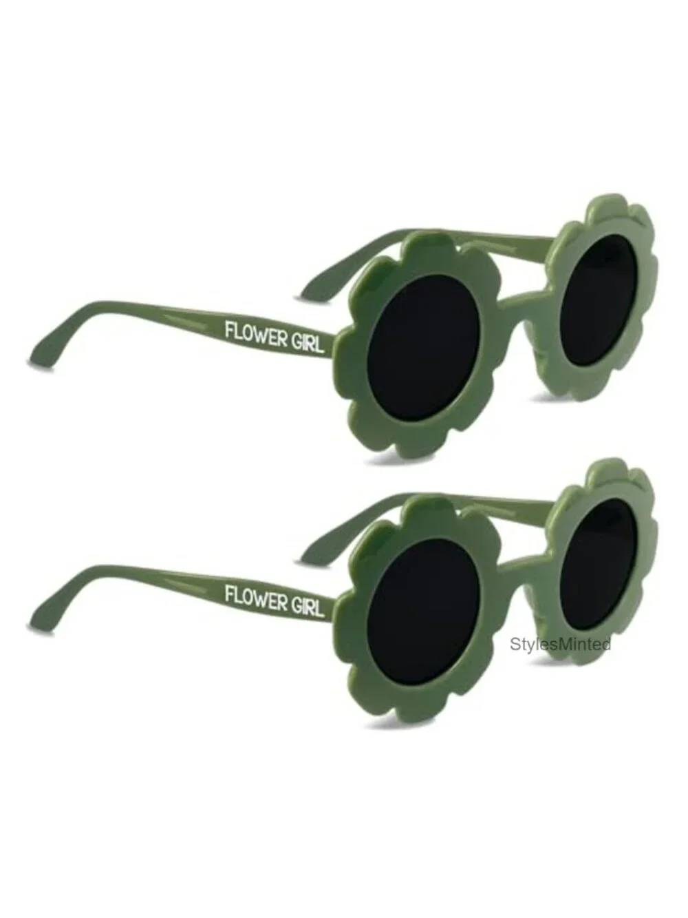 2PCS Flower Girl Gift Sunglasses Daisy Floral Round Shaped for Kids